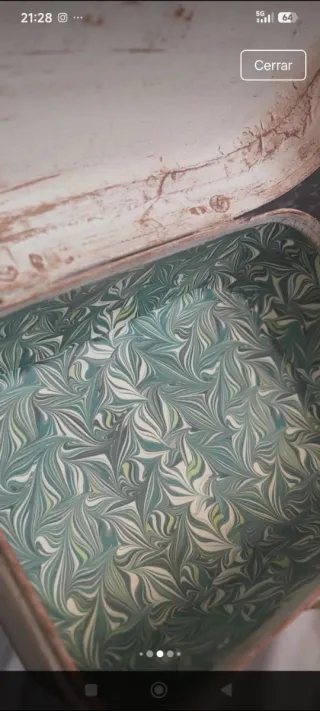 Maletín Vintage Decorado Forrado Interior