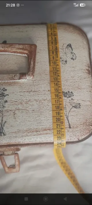 Maletín Vintage Decorado Forrado Interior