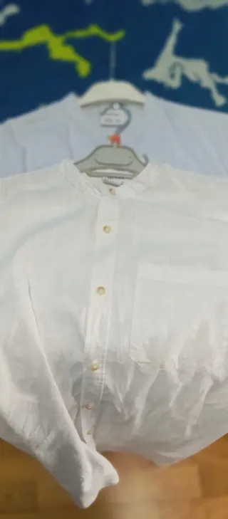 Camisa niño cuello mao blanca T.13/14