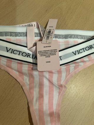 Conjunto Victoria's Secret Rosa Rayas
