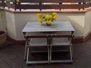 Mesa exterior plegable + sillas Carl Hansen