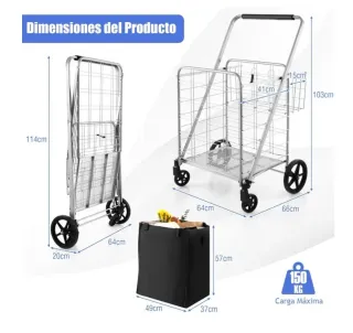 Carro de compra industrial plegable