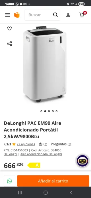 Aire acondicionado DeLonghi Pinguino