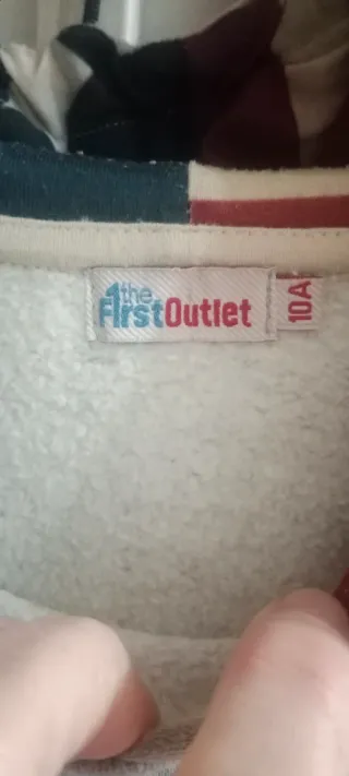 Sudadera Niña Talla 10 Gris con Logo Rojo