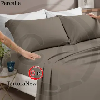 Completo letto singolo Percale Grigio