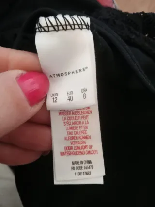 Top nero pizzo Atmosphere Tg. S