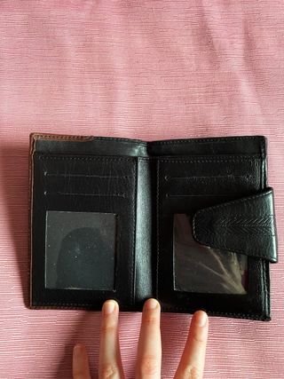 Cartera Piel LB Vintage Marrón Negro