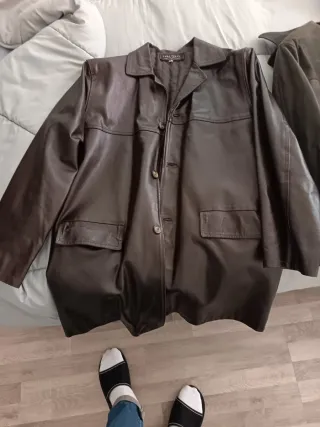 Giacca in vera pelle marrone