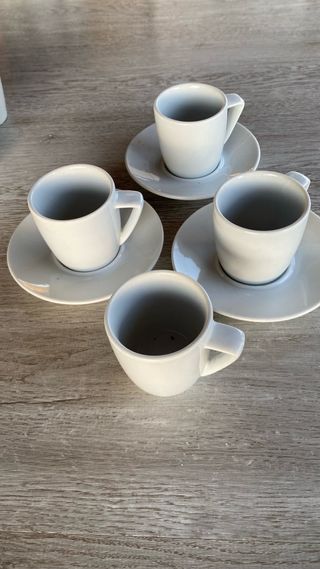 Juego de 4 tazas de café de porcelana