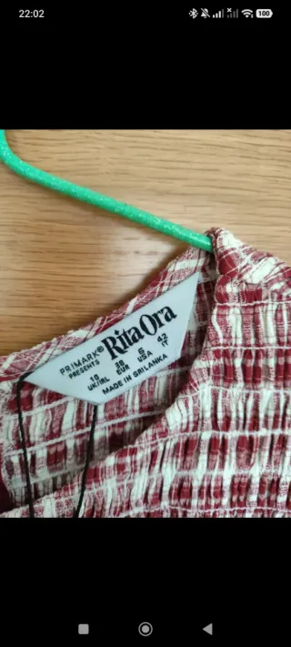 Vestido Rita Ora Primark Cuadros Rojo