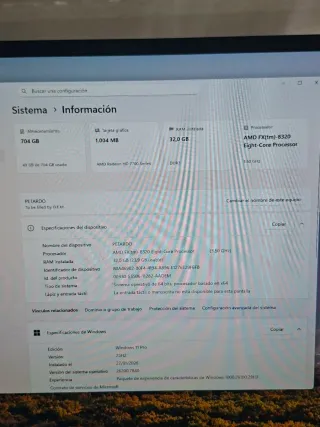 PC Sobremesa 3GO 32GB RAM 750GB Win11pro