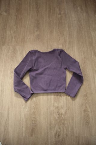 Top Crop Zara Morado Manga Larga Talla XS