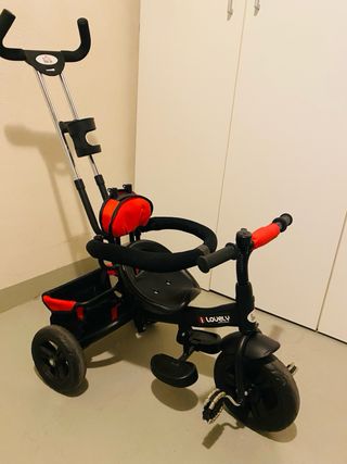 Triciclo Bici Bebé HOMCOM Negro/Rojo
