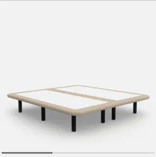 Base de cama beige y negra