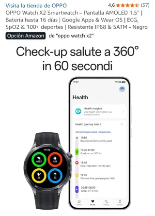 Smartwatch Negro y Gris con correa extra de colore