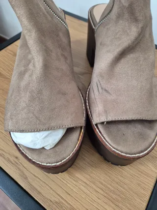 Sandalias plataforma estilo boho beige/marrón