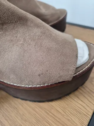 Sandalias plataforma estilo boho beige/marrón
