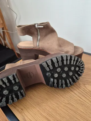 Sandalias plataforma estilo boho beige/marrón
