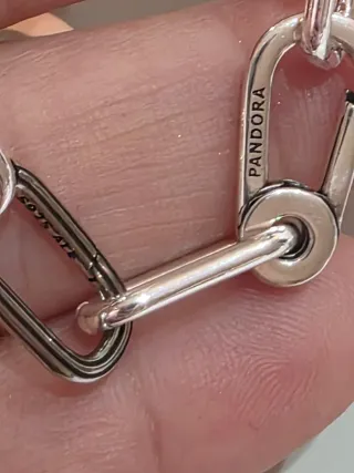 Pulsera Pandora Perlas y Eslabones Plata