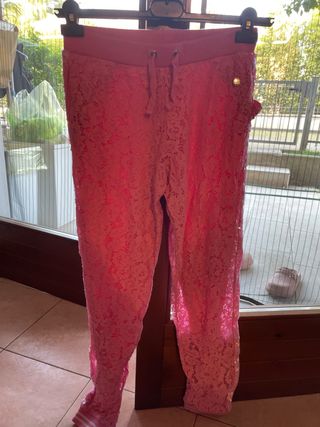 Pantalone sportivo donna pizzo rosa