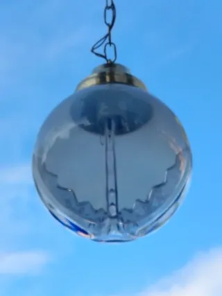 Lampara Farol vintage globo Mazzega color azul