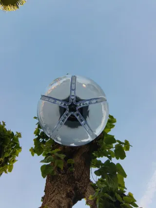 Lampara Farol vintage globo Mazzega color azul