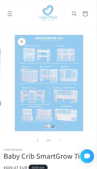 Cuna Bebé SmartGrow 7in1
