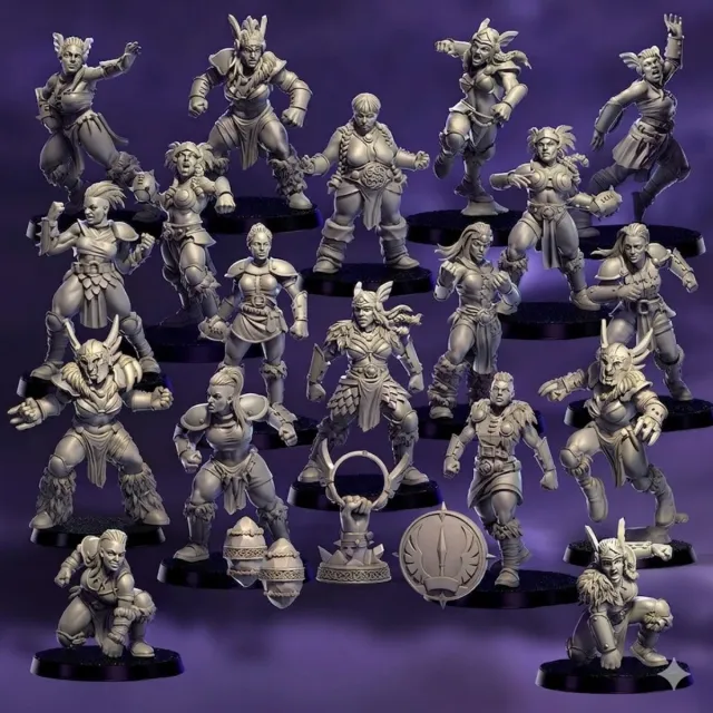 Figuras de Amazonas para Blood Bowl