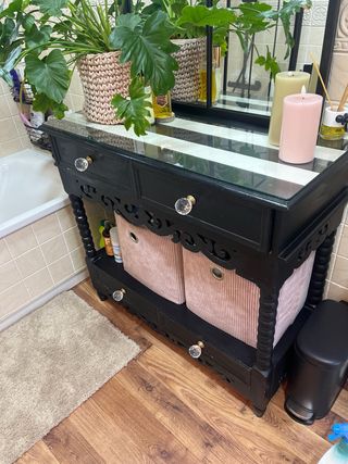 Mueble auxiliar madera y cristal