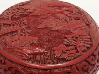 Caja china laca cinabrio antigua