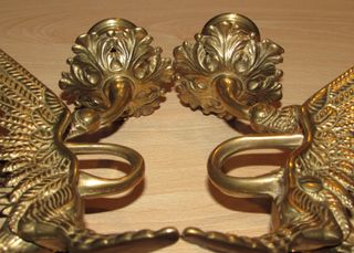 Par candelabros porta velas Francia dragón fénix