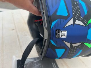 Casco Moto Cross Azul y Verde