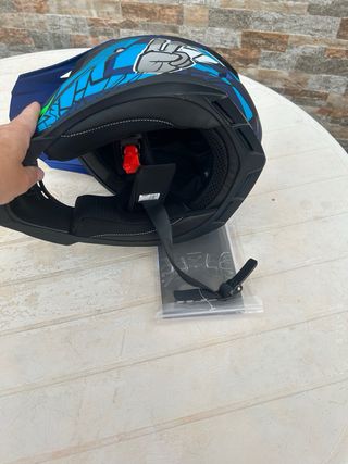 Casco Moto Cross Azul y Verde