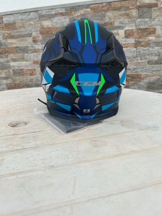 Casco Moto Cross Azul y Verde