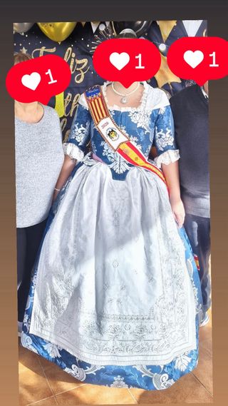 Traje de Fallera Azul Talla 40 temporada 2026