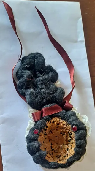 Tocado/Peluca Muñeca Petitcollin Antiguo