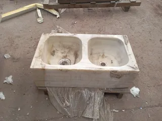 Fregadero doble mármol 44x81