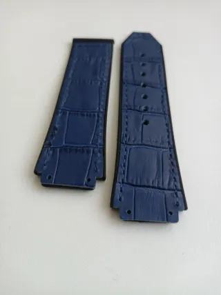 Correa de piel azul para reloj