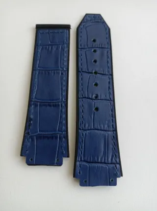 Correa de piel azul para reloj