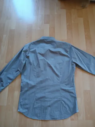 Camisa Mango Slim Fit Gris Talla L