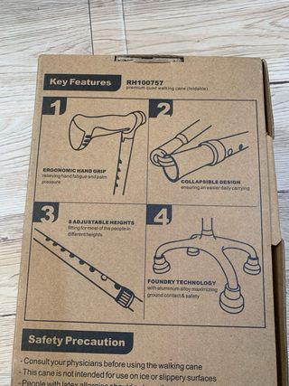 Bastón Ajustable Cuádruple Rehand RH100757