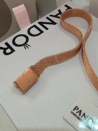 Pulsera Pandora Oro 14k Chapado Malla