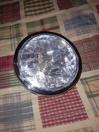 Faro delantero moto redondo cromado