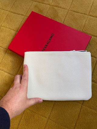 Pochette Ferragamo Blu e Bianco