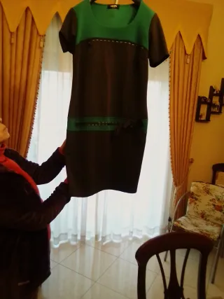 Abito Niceta nero e quadri taglia 48
