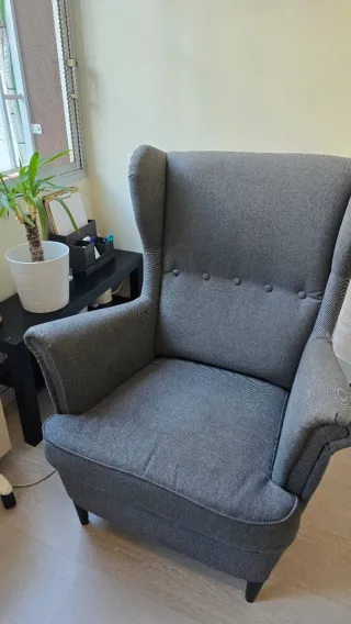 2 Butacas sillón gris tela