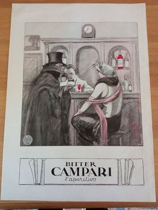 2 Pubblicità Campari 1924 Dudovich Originali