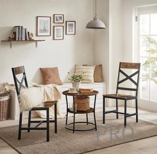 Juego de 2 sillas de cocina de acero