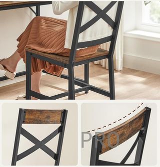 Juego de 2 sillas de cocina de acero