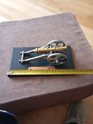 Maqueta cañón bronce con peana